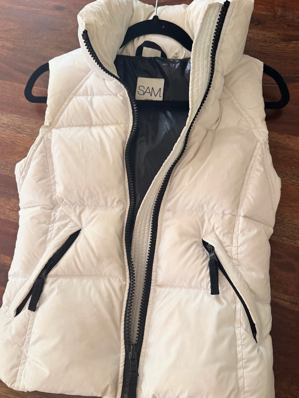 SAM. Freestyle Matte White Puffer Vest with High Collar